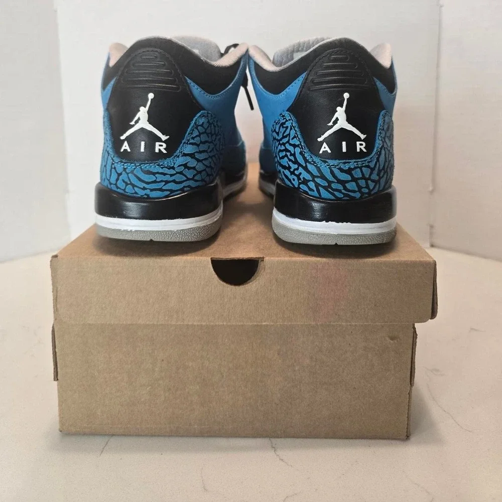 2014 Air Jordan 3 Retro Dark Powder Blue/Black-Wolf Grey-White Grade School